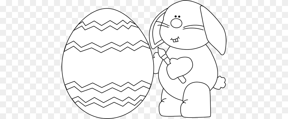 Black And White Bunny Painting An Easter Egg Easter Bunny To Paint, Food, Baby, Person, Face Free Png Download