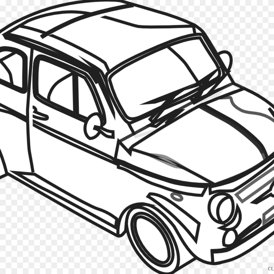 Black And White Car Clipart Black And White Car Clip Clip Art Black And White Car, Drawing, Stencil, Device, Grass Free Png