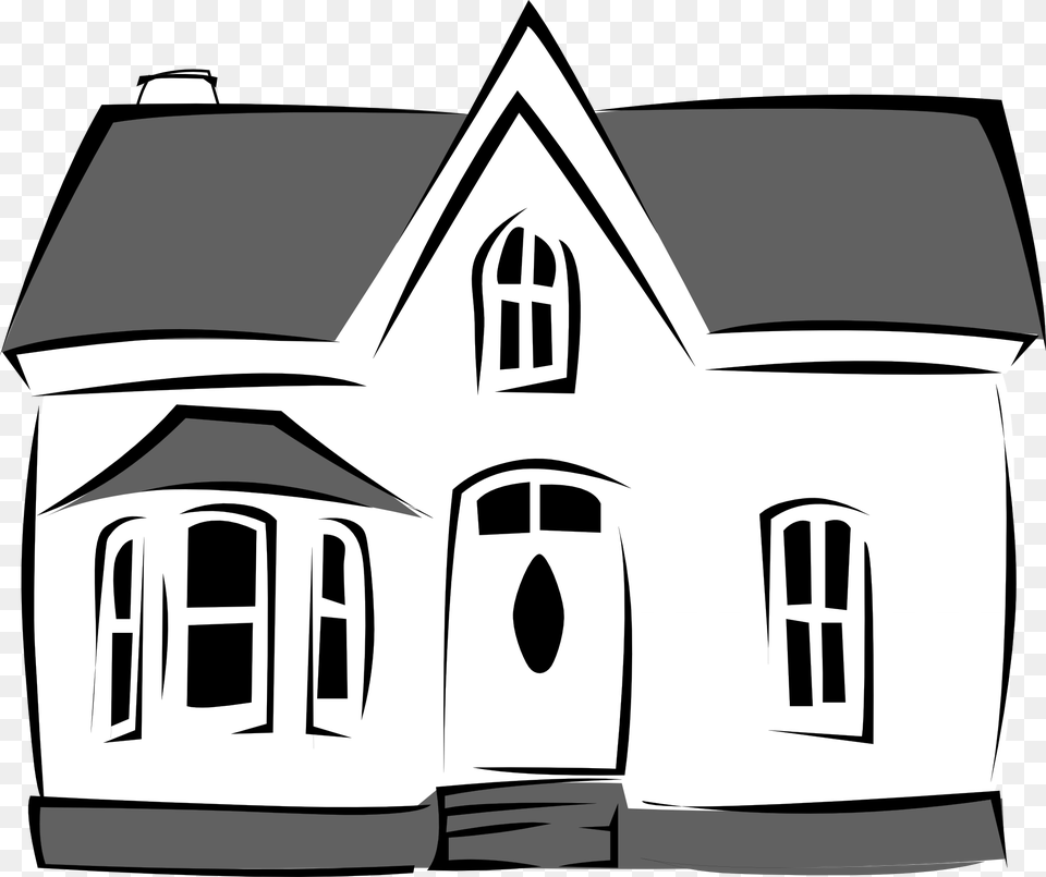 Black And White Cartoon House Clipart Best Black And House Cartoons Black And White, Art, Architecture, Building, Housing Free Transparent Png