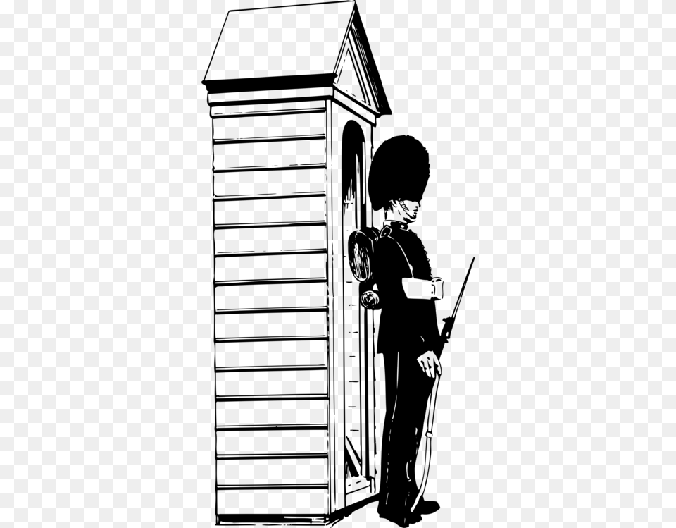 Black And White Cartoon The Sentry Drawing, Gray Free Transparent Png