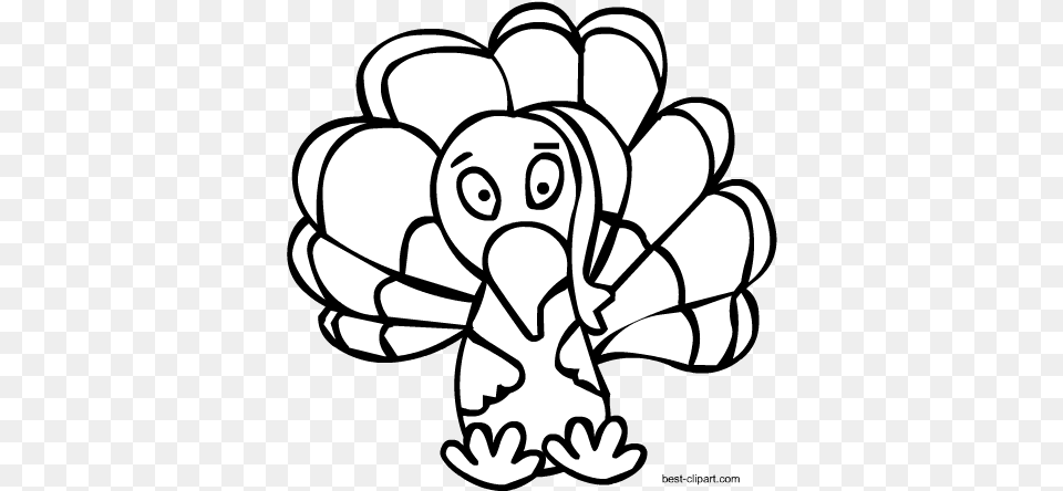 Black And White Cartoon Turkey Clip Art Turkey Meat, Ammunition, Grenade, Weapon Free Png Download