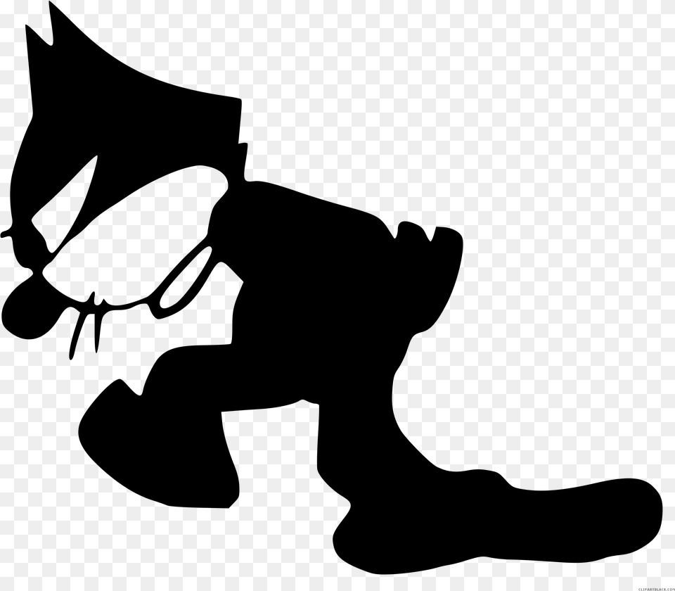Black And White Cat Animal Black White Clipart Felix The Cat Pace, Gray Png Image