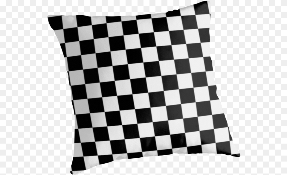 Black And White Check Checkered Flag Motorsports Race Black And White Checkered Pillow, Cushion, Home Decor, Adult, Male Png