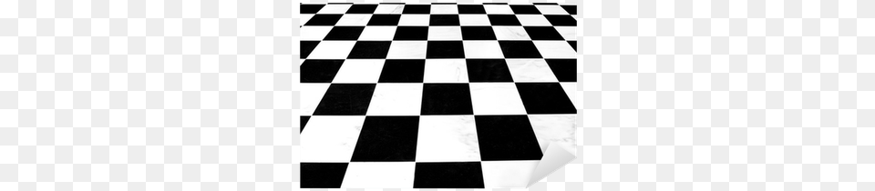 Black And White Checkered Linoleum Floor Receding Sticker, Chess, Flooring, Game, Home Decor Png Image