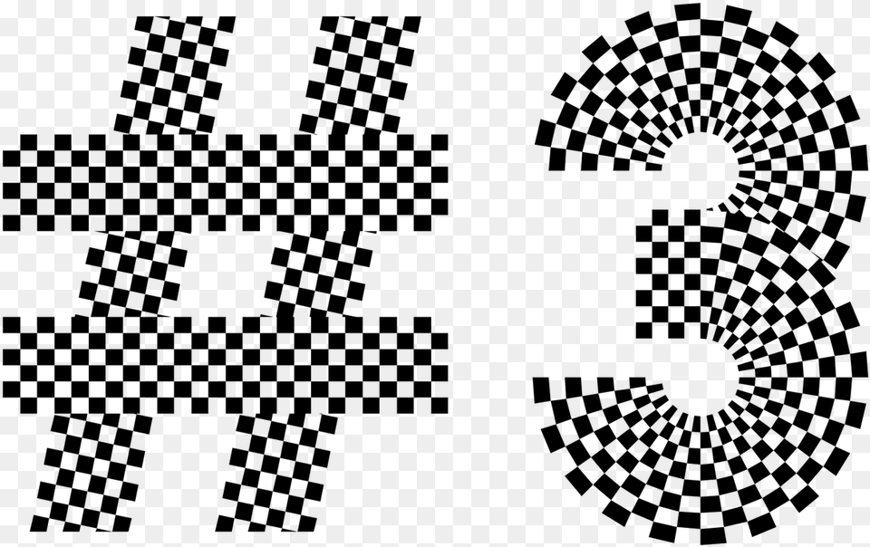 Black And White Checkered Number, Gray Free Png