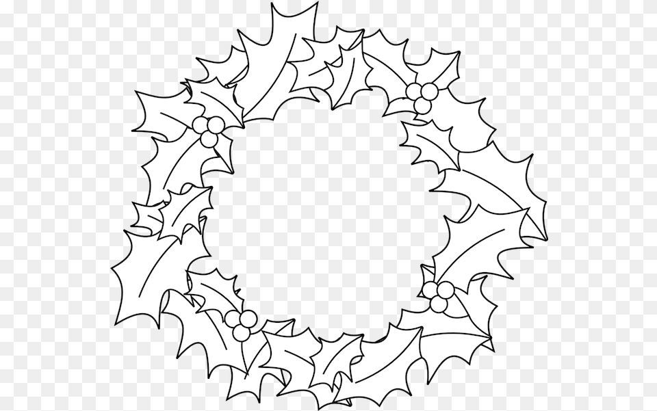 Black And White Christmas Wreath Template Christmas Wreath Clip Art, Leaf, Plant, Pattern, Person Free Transparent Png