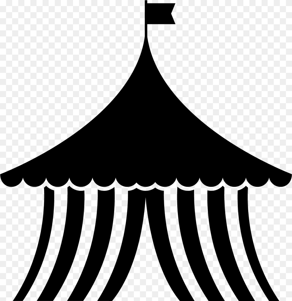 Black And White Circus Tent, Gray Free Png