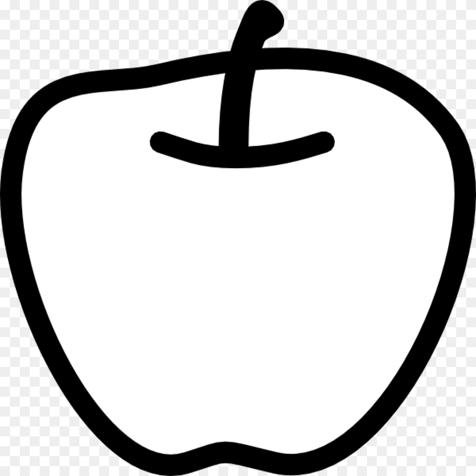 Black And White Clip Art Apple Clipart Download, Food, Fruit, Plant, Produce Free Transparent Png