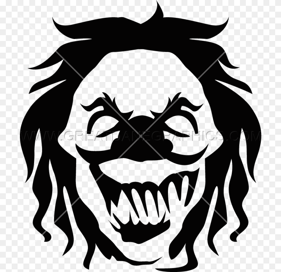 Black And White Clip Art Evil Clown Image Clowns Black And White, Person, Stencil Free Transparent Png