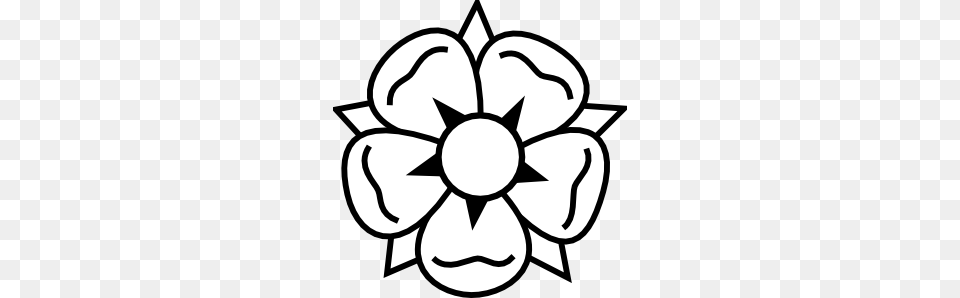 Black And White Clip Art Flower Black And White Clip Art, Stencil, Symbol, Emblem, Plant Free Png