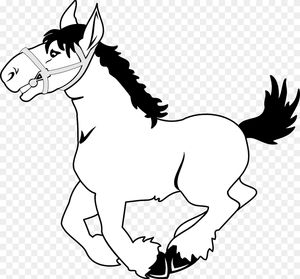 Black And White Clip Art Horses Danaamda Top Horse Clipart Transparent Background, Stencil, Animal, Mammal, Baby Free Png Download