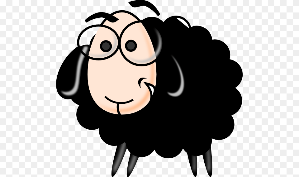 Black And White Clip Art Sheep Cute Sheep Cartoon Black And White, Animal, Bird, Vulture, Bear Free Transparent Png