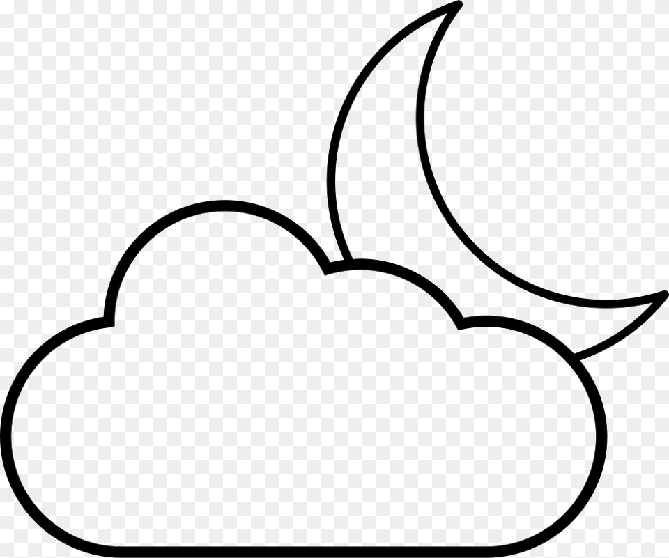 Black And White Clipart Book Cover With And Half Crescent Moon And Clouds Drawing, Smoke Pipe, Food, Fruit, Plant Free Png