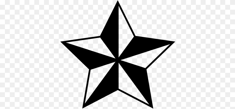 Black And White Clipart Nautical Star Old School, Gray Free Png