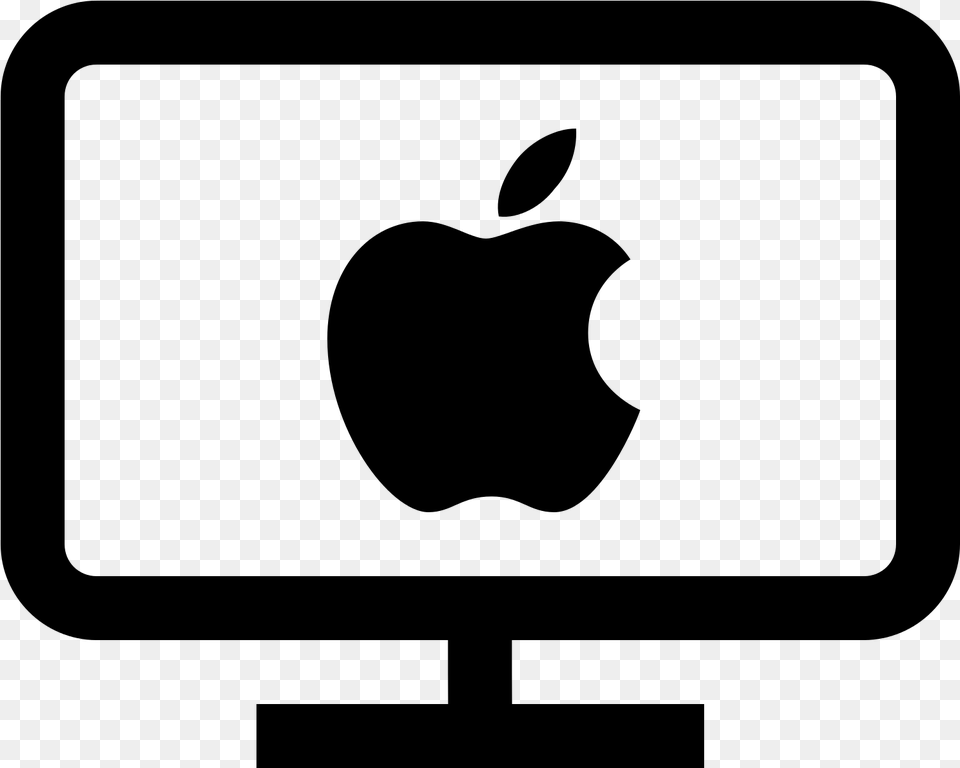 Black And White Clipart Of An Apple With A Bite Off Email, Gray Free Transparent Png
