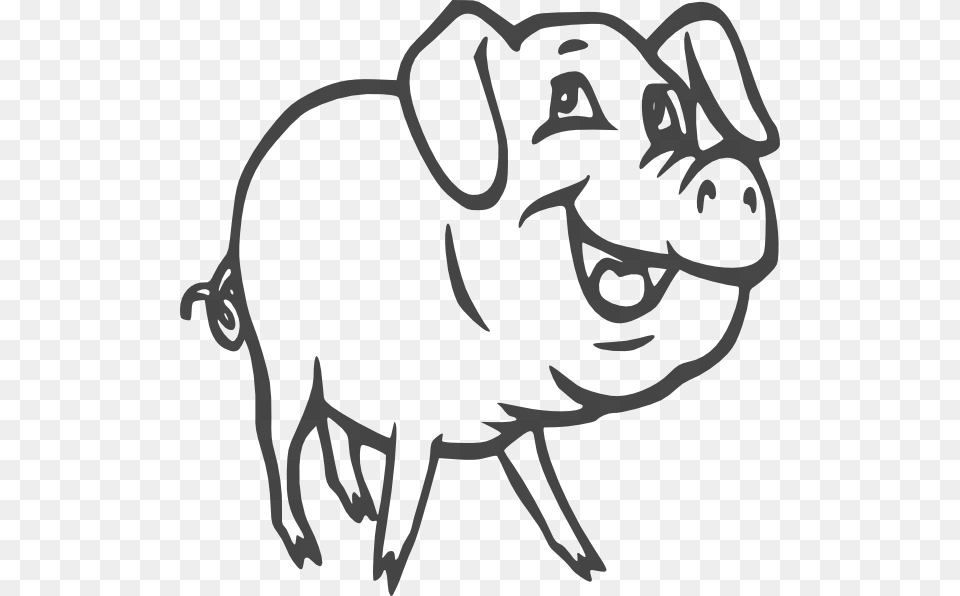Black And White Clipart Of Pig, Animal, Mammal, Hog, Head Png Image