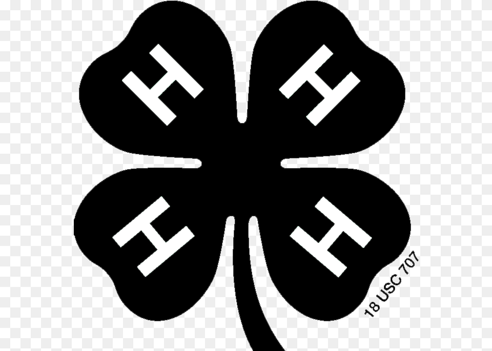 Black And White Clover 4 H Emblem Black, Cutlery, Fork, First Aid Free Transparent Png