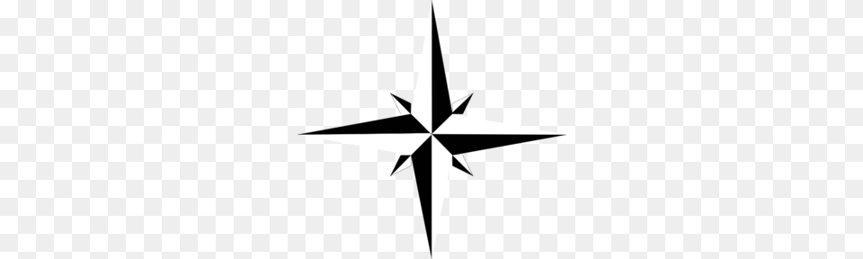 Black And White Compass Rose No White Clip Art, Star Symbol, Symbol, Cross Free Transparent Png