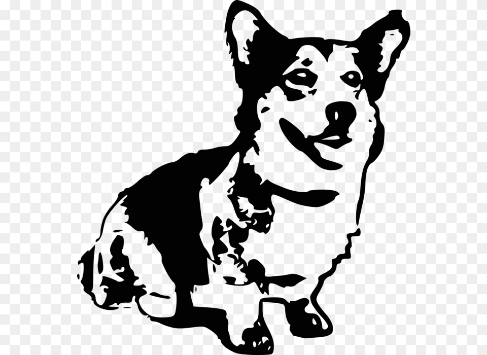 Black And White Corgi Clipart, Animal, Mammal, Pet, Canine Free Transparent Png