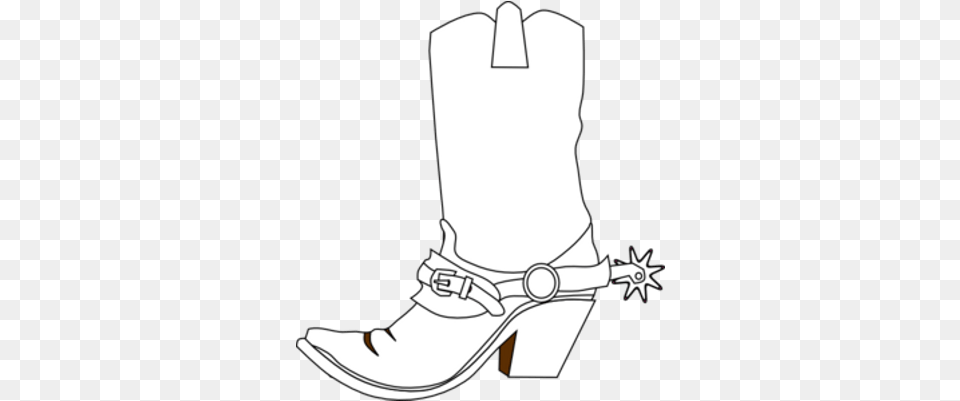 Black And White Cowboy Boot Cowboy Boots Clip Art, Clothing, Footwear, High Heel, Shoe Free Png