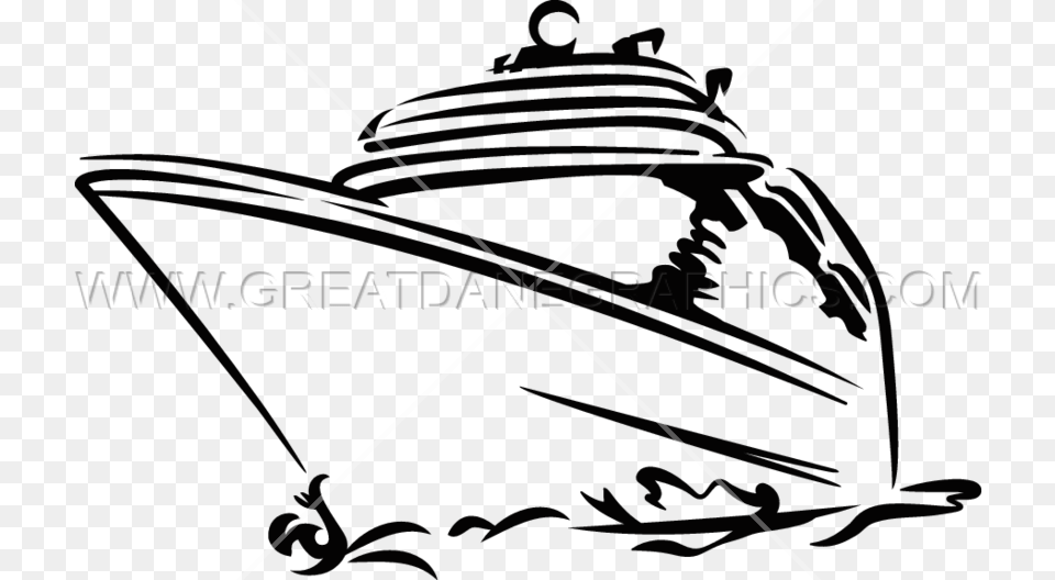 Black And White Cruise Ship Clipart, Clothing, Hat, Transportation, Vehicle Png