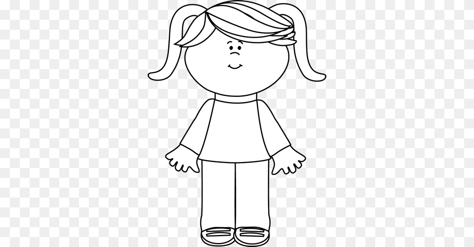 Black And White Cute Little Clip Art Woman Doctor Doctor Clipart Black And White, Baby, Person, Face, Head Free Transparent Png