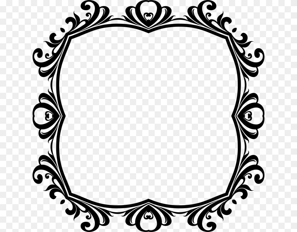 Black And White Decorative Borders Picture Frames Ornament Gray Free Transparent Png