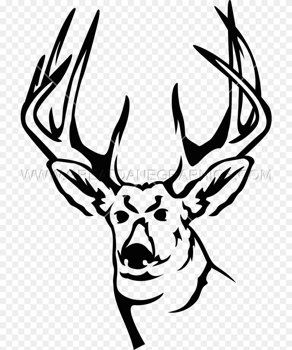 Black And White Deer Clipart Deer Clipart Black And White, Animal, Mammal, Wildlife, Antler Free Transparent Png