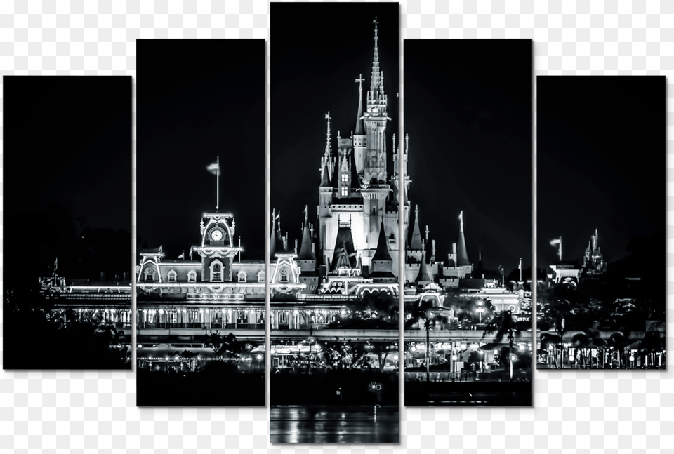 Black And White Disney Wall Murals, Architecture, Tower, Spire, Metropolis Png Image