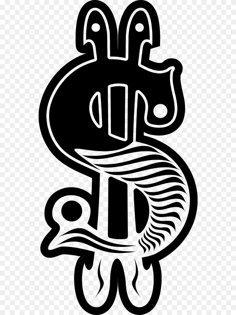 Black And White Dollar Sign, Gray Png Image