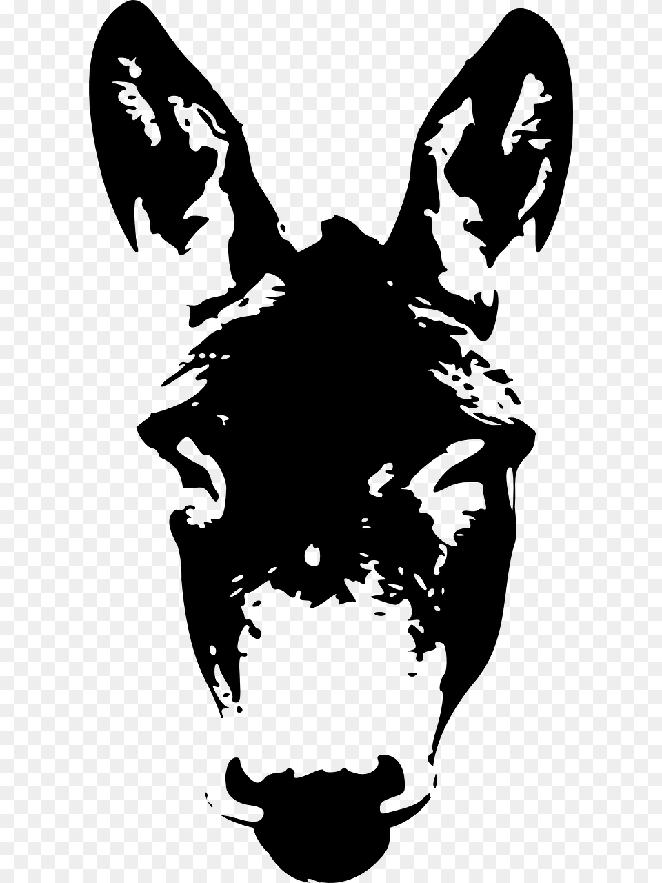 Black And White Donkey Head, Gray Free Png