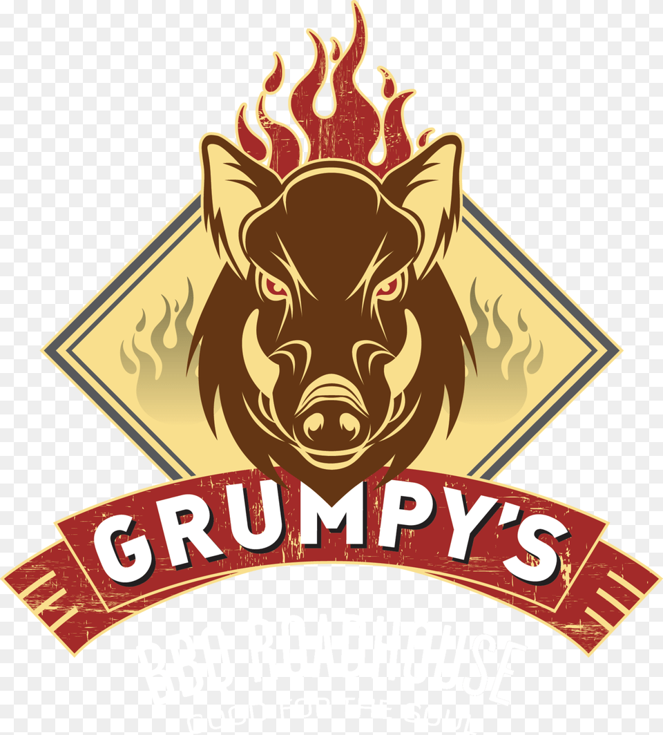 Black And White Download Barbecue Clipart Roadhouse Grumpys Roadhouse Bbq, Animal, Hog, Mammal, Pig Free Png