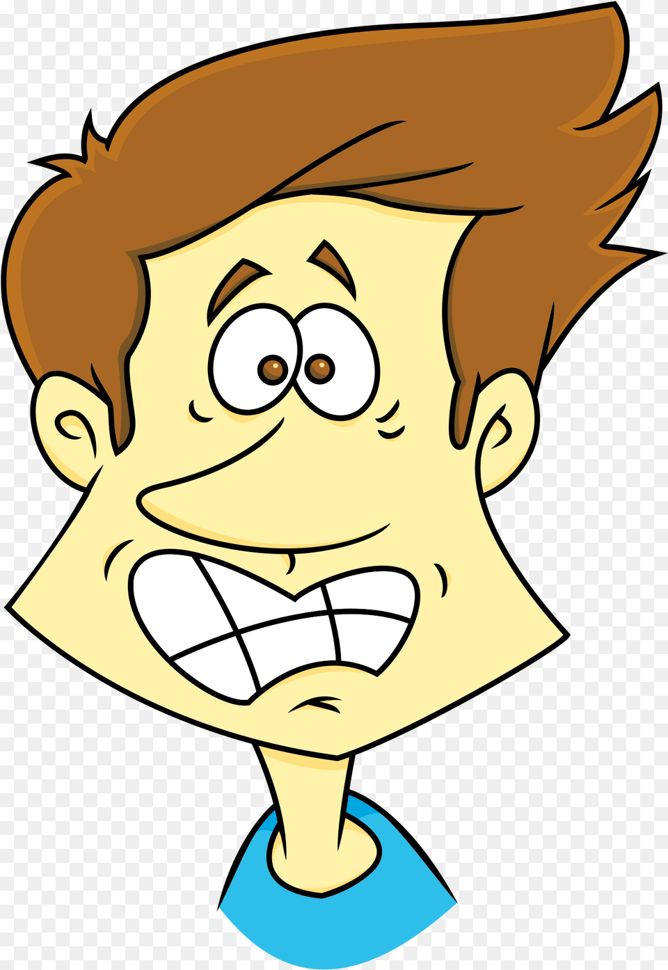 Black And White Download Collection Of Frightened High Scared Guy Cartoon, Baby, Person, Face, Head Free Png