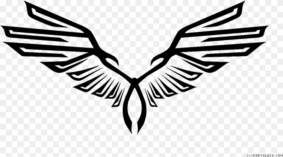 Black And White Download Huge Freebie Eagle Wings Logo, Emblem, Symbol, Animal, Bird Png Image