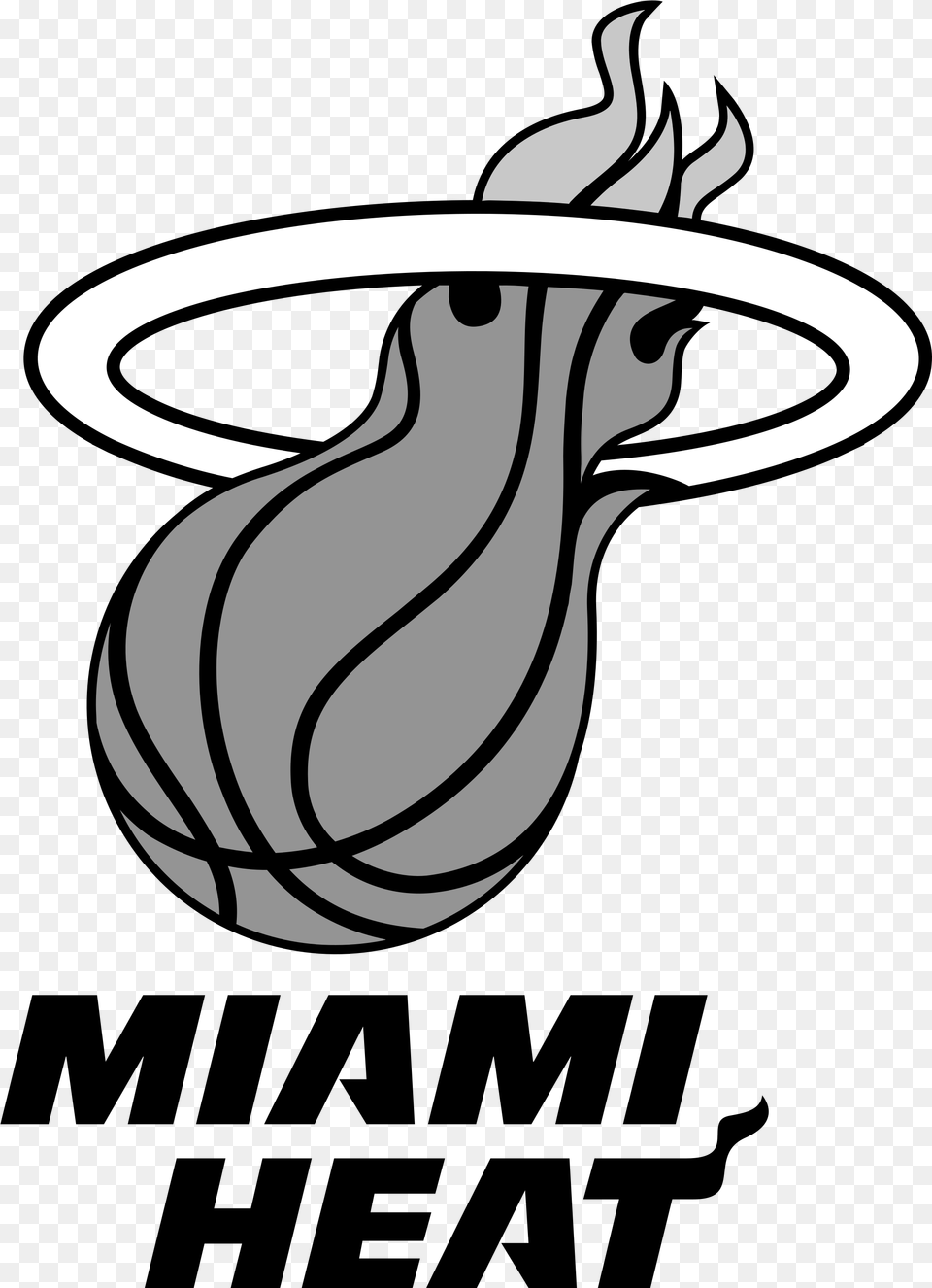 Black And White Download Miami Heat Logo Transparent Miami Heat, Light, Fire Png Image