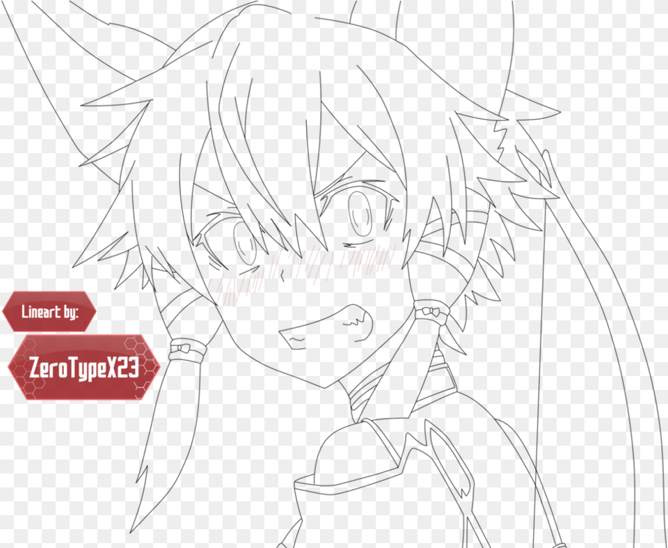 Black And White Download Sinon Lineart Ii Gun Sinon, Text Png