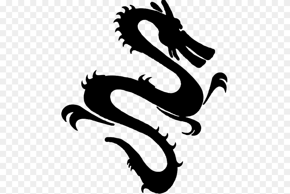 Black And White Dragon Tattoo Japanese Dragon Clipart, Smoke Pipe, Stencil, Animal, Kangaroo Free Png Download