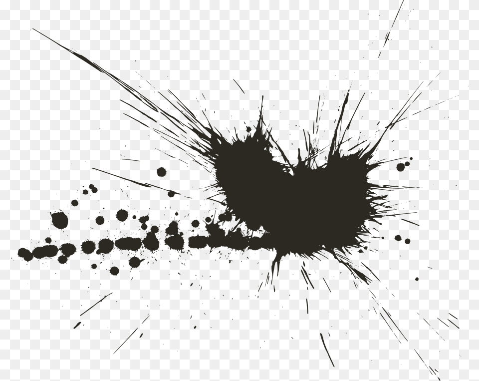 Black And White Drawing Ink Black And White Splash Effect, Gray Png