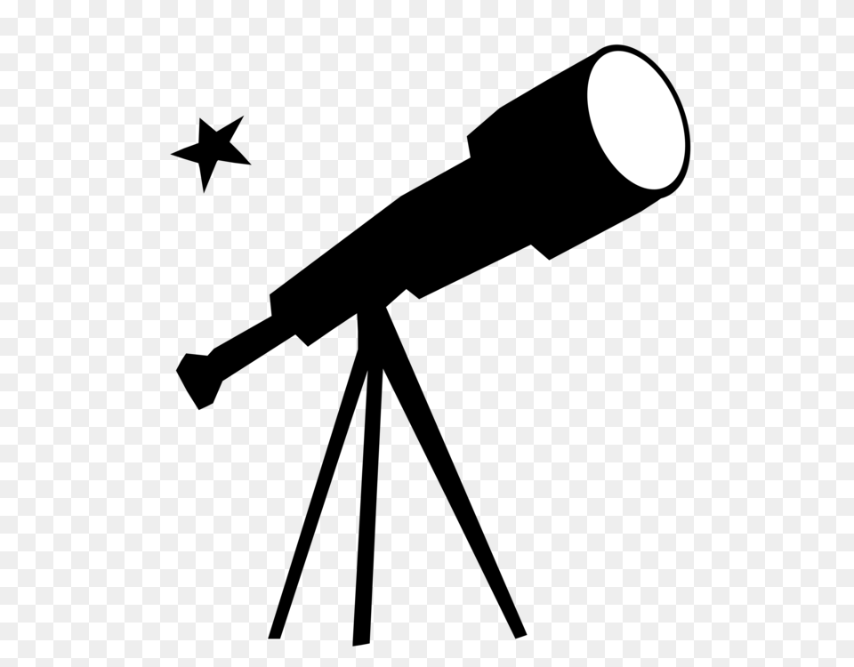 Black And White Drawing Telescope Computer Icons, Lighting, Nature, Night, Outdoors Png Image