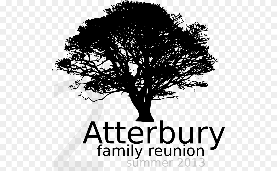 Black And White Family Reunion Clipart Black And Vector Black And White Tree, Plant, Silhouette, Stencil, Advertisement Free Png Download
