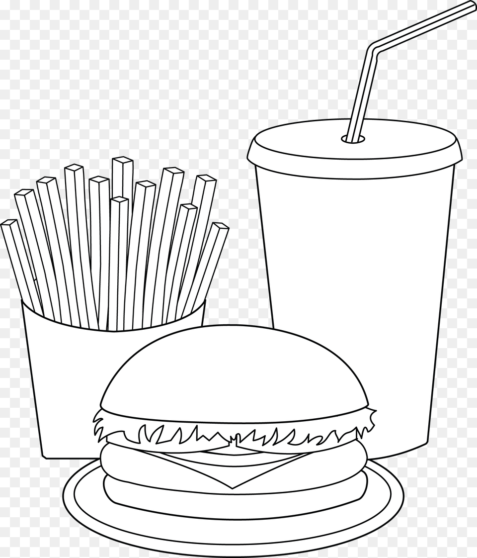 Black And White Fast Food Clipart, Chandelier, Lamp Png Image