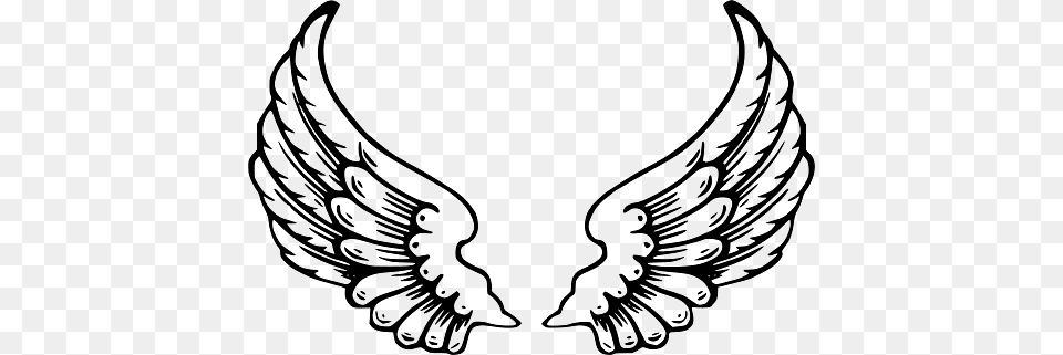 Black And White Feathered Angel Wings Upwards, Accessories Free Transparent Png