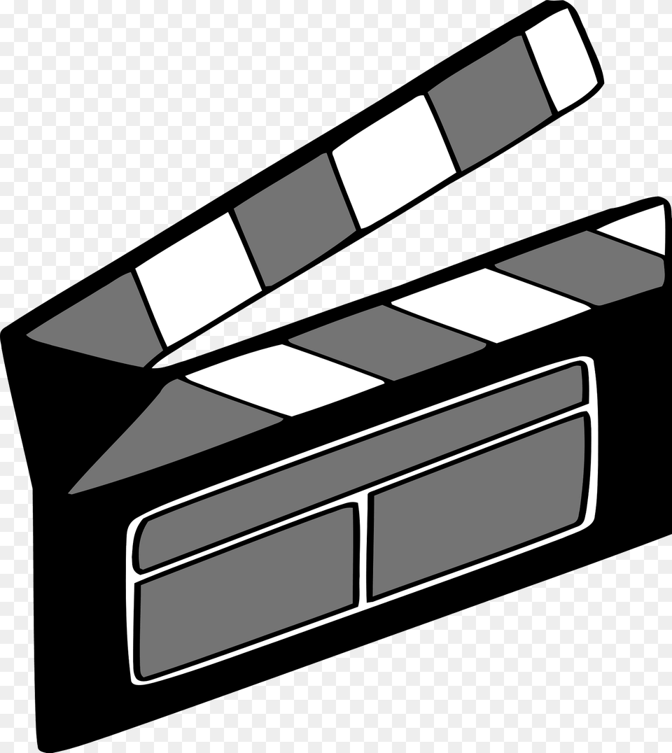 Black And White Filmclapper Clipart Free Png