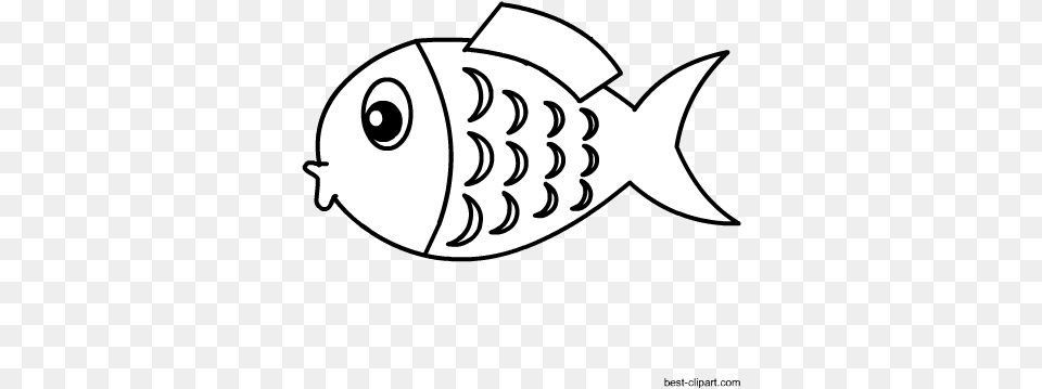 Black And White Fish Clip Art Image Fish Black And White Transparent Clipart, Animal, Sea Life, Tuna, Stencil Free Png Download