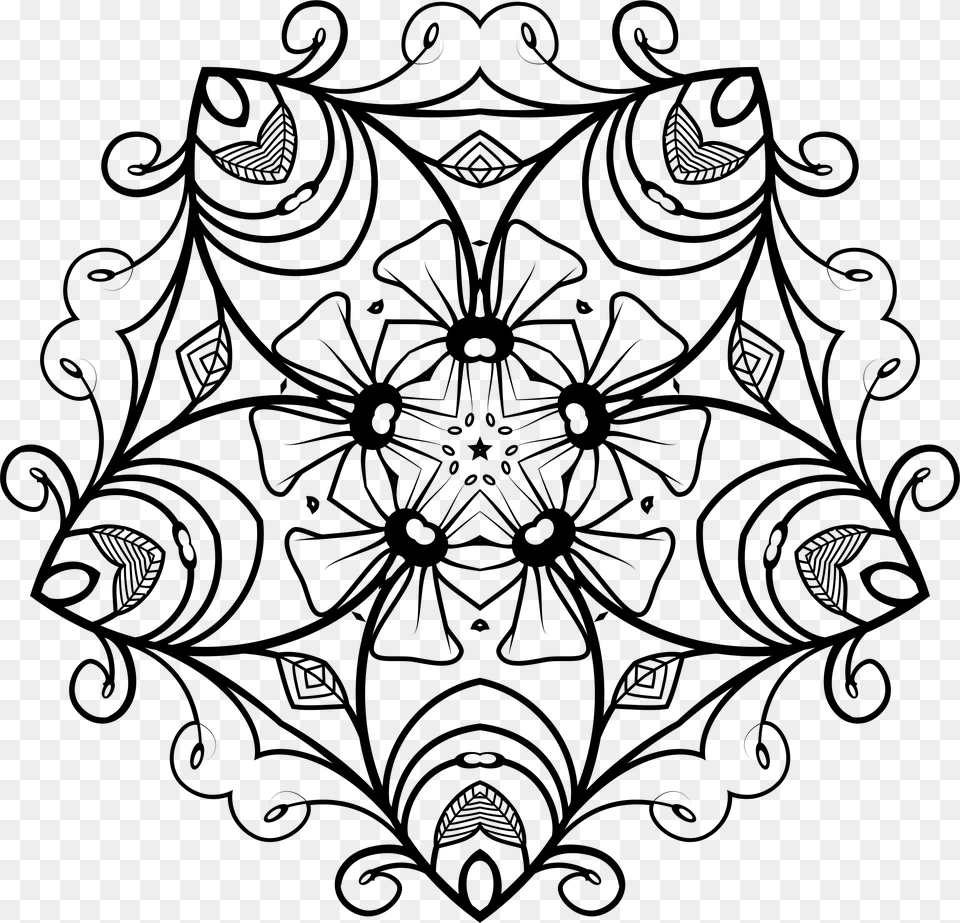 Black And White Floral Design Gallery Images, Gray Png Image