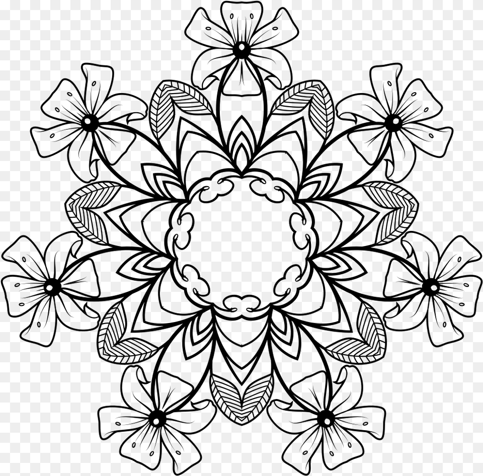 Black And White Floral Design Shadow Drawing Beautiful Flowers, Gray Png