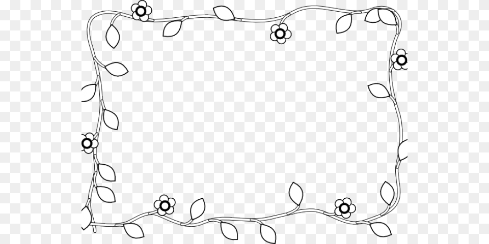 Black And White Flower Border Flower, Cushion, Home Decor, Accessories, Stencil Free Transparent Png