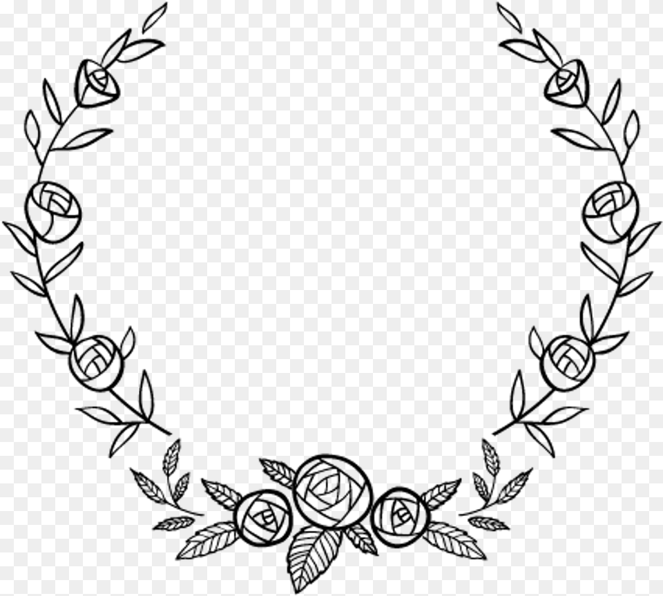 Black And White Flower Circle, Gray Png