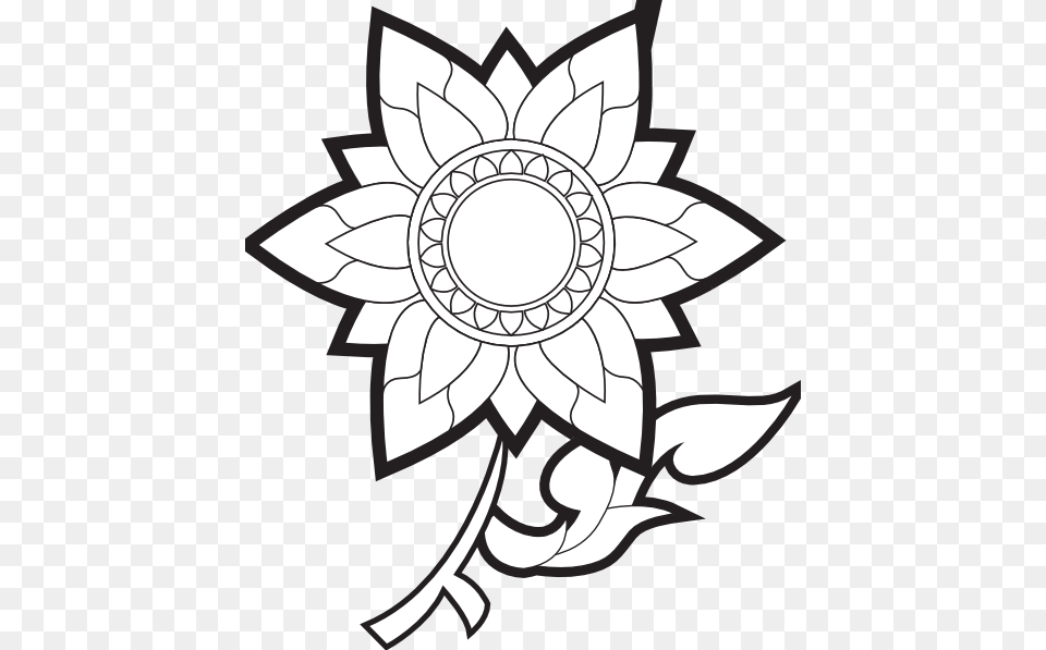 Black And White Flower Clip Art Clipart Clip Art, Emblem, Symbol, Stencil, Ammunition Free Png