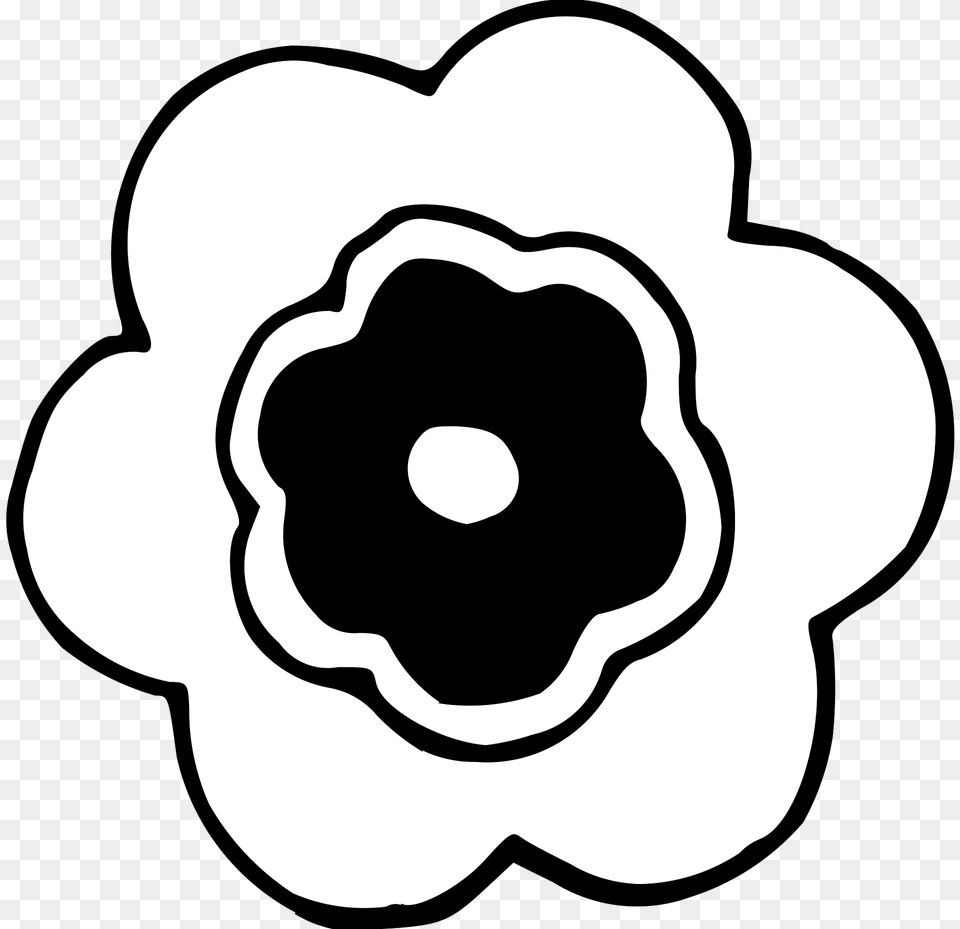 Black And White Flower Clipart, Anemone, Plant, Stencil, Ammunition Free Transparent Png